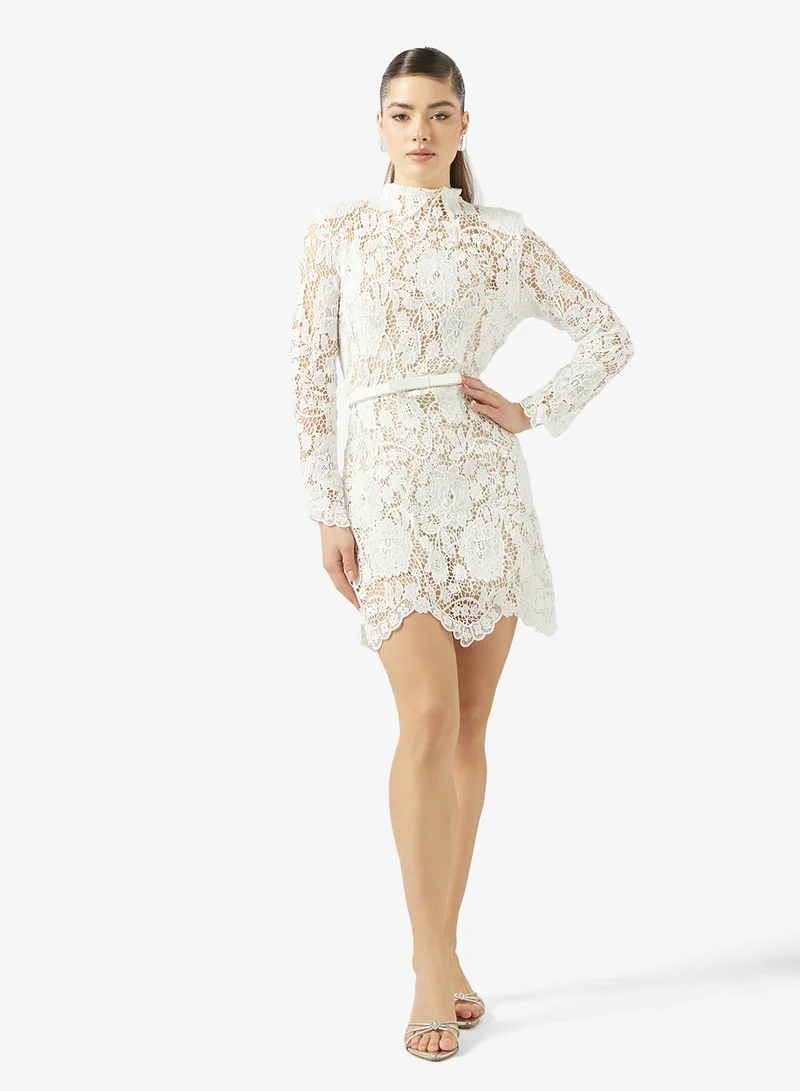 جينجر Lace Mini Dress